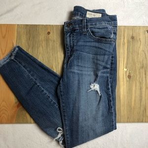 Pistola 28 Light Wash Distressed Jeans Frayed Ends